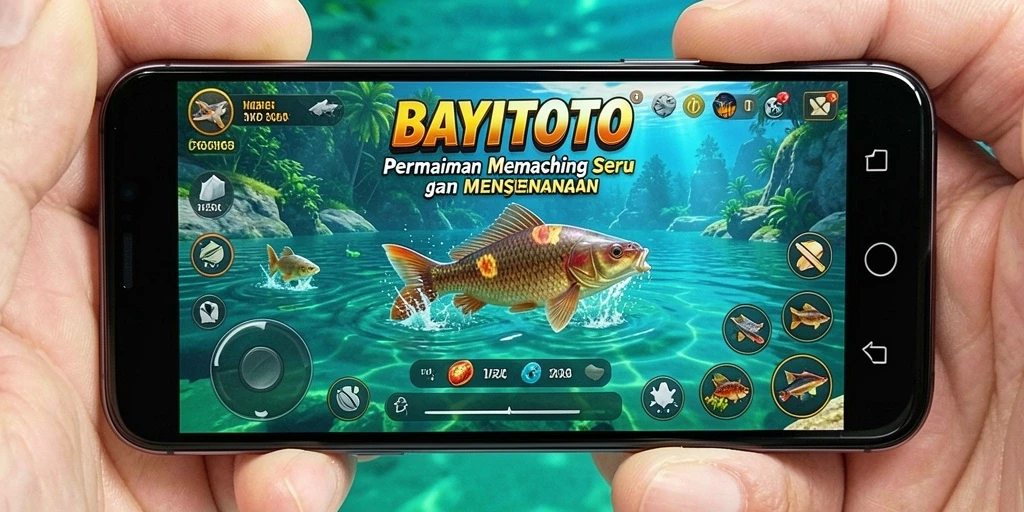 Screenshot utama BAYITOTO menampilkan gameplay memancing yang seru.