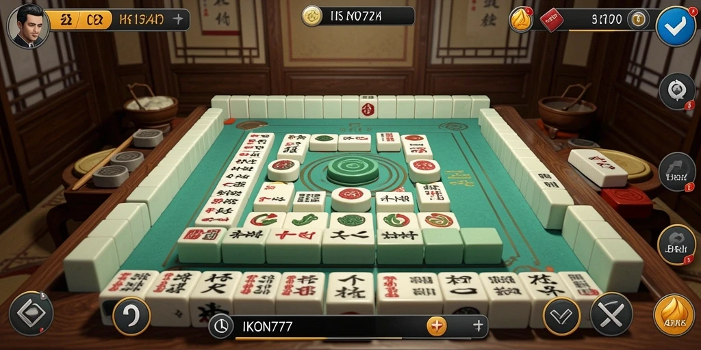 Tangkapan layar gameplay IKON777 yang menunjukkan keseruan permainan Mahjong.