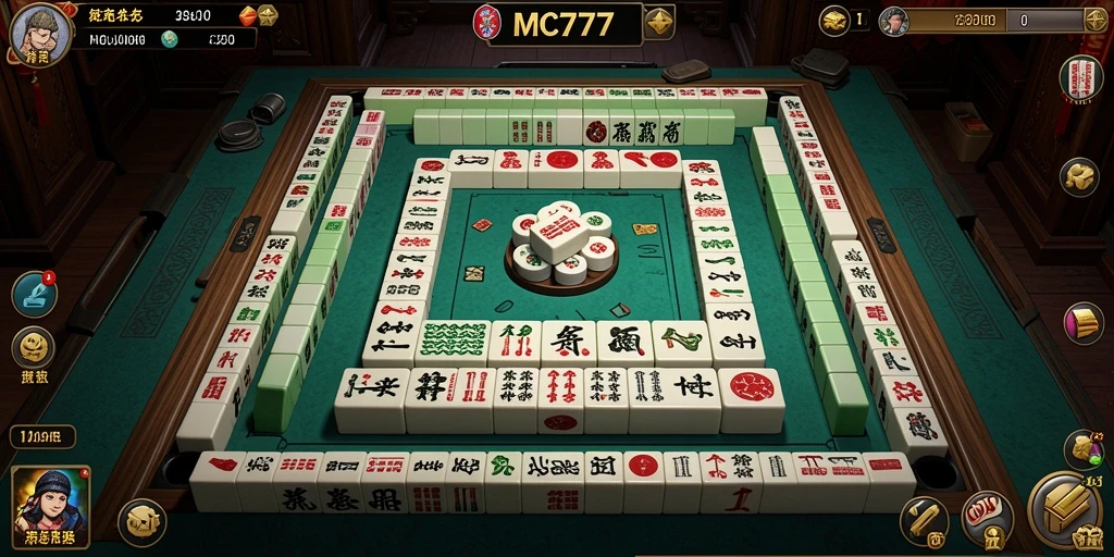 Screenshot gameplay MC777 yang menunjukkan aksi permainan Mahjong yang menegangkan.