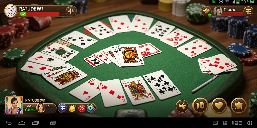 Tampilan gameplay menawan dalam RATUDEWI dengan suasana seru Gaple.
