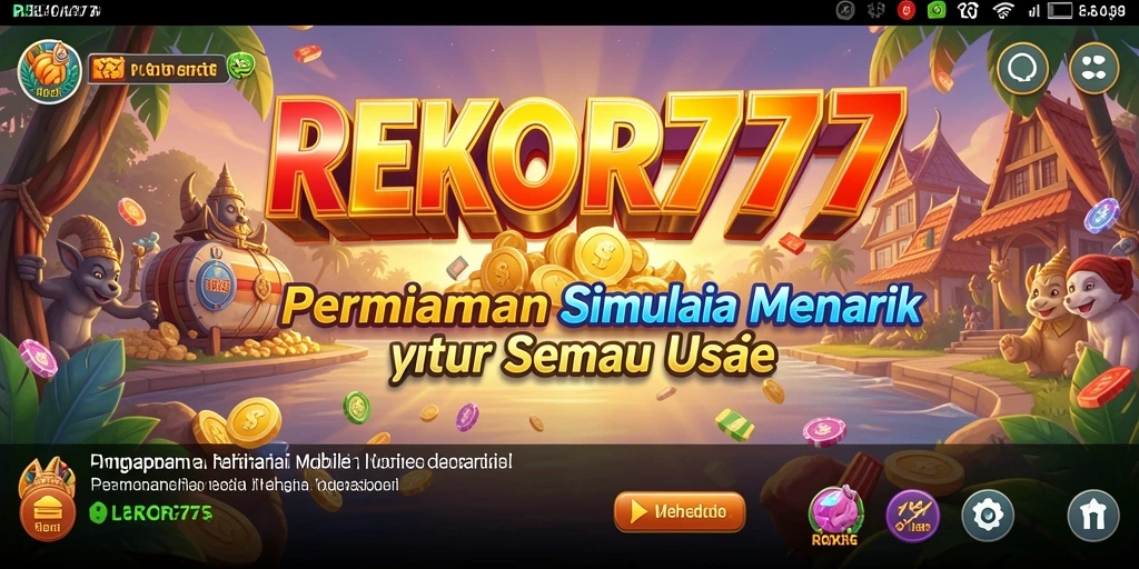 Tampilan gameplay menarik dari REKOR777 dengan lingkungan interaktif.