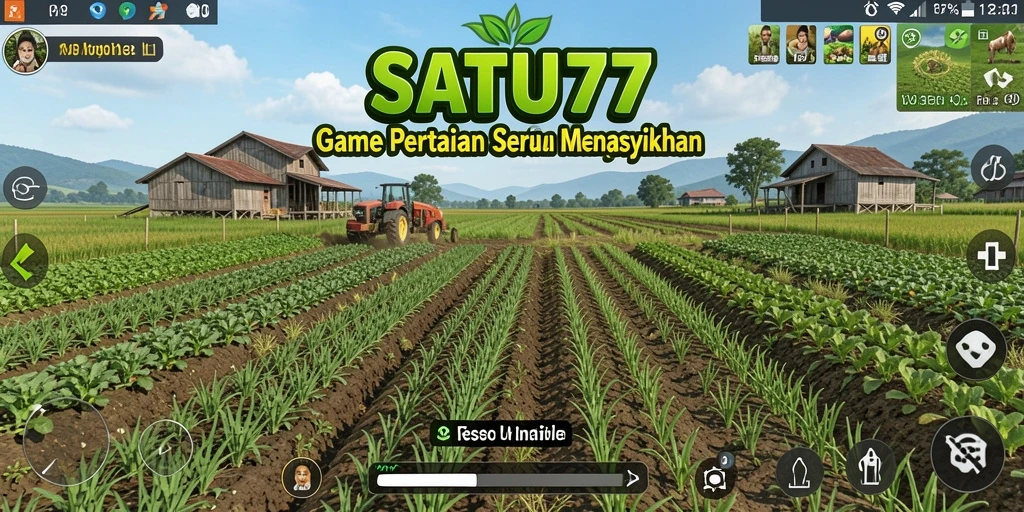 Tampilan menarik dari gameplay SATU77 dengan aktivitas bertani.
